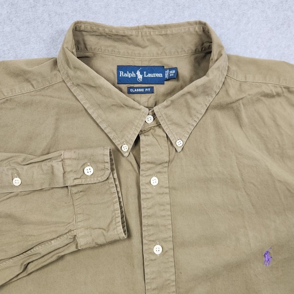 Polo Ralph Lauren Other - Polo Ralph Lauren Shirt 3XB Olive Green Button Down Pony Logo Classic Fit